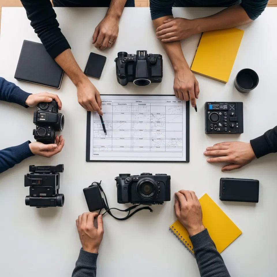 Equipo colaborando y planificando en oficina moderna